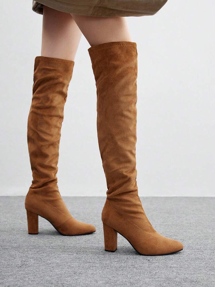 CUCCOO BIZCHIC Women's Casual Solid Color Over-The-Knee Boots, Autumn/Winter For Christmas