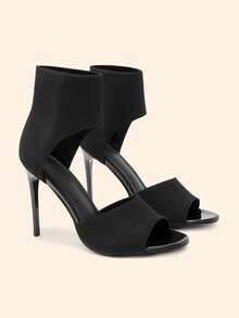 CUCCOO BASICS Women's Fashionable And Elegant Heeled Sandals For Commuting For Christmas - Black - View 2