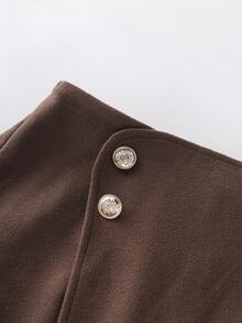 GlowEve CURVE Franclia 大码女式优雅纽扣设计短裙 - 彩色 - 查看 7