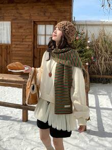 DAZY Women's Solid Color Round Neck Long Sleeve Mesh Sweatshirt, Autumn/Winter - Beige - View 3