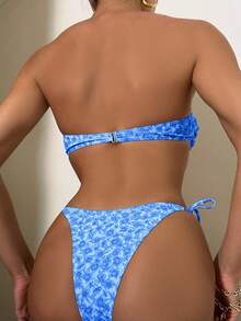 Swim Vcay Ditsy Floral Bikini Swimsuit - Blue - View 2