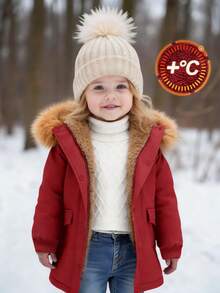 Emery Rose Kids Emery Rose Kids 女婴可爱黑色保暖连帽外套，秋冬季百搭 - 紅色 - 查看 1