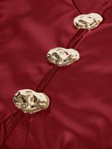 Aveloria Modichic New Autumn/Winter PU Leather Solid Color Hollow Metal Buckle Waist Exaggerated Shoulder Long Dress