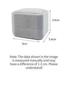 1 علبة خاتم مخملية رمادية للخطبة والزفاف وعيد الحب - عرض مجوهرات أنيق لخواتم وأقراط وقلائد - حامل خاتم فاخر ، إكسسوارات العروس ، علبة هدية للسيدات - رمادي - مشاهدة 3