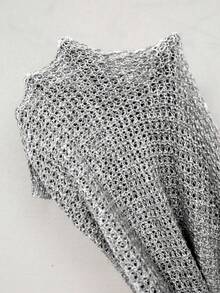 Vionelle 大码灰色抽绳套头长袖毛衣 - 灰色 - 查看 5