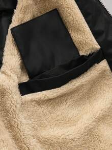 Officeau 男士时尚抓绒休闲基础款日常穿着，适合秋冬季节，复古风格 - 黑色 - 查看 4