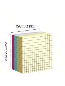 1PC/4Pcs Plaid Pattern Sticky Note, Simple Multi-Purpose Easy To Post Writable Sticky Note For School Student, Office Back To School - Multicolor - View 2