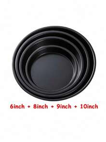1个/3个/4个 6-10英寸黑色碳钢圆形披萨烤盘 隔热微波炉蛋糕烤盘 饼干托盘 厨房餐厅家用烘焙工具必备 - 彩色 - 查看 14