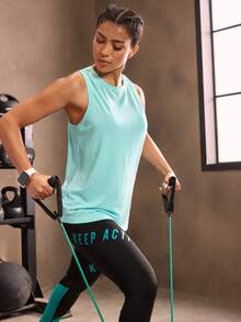 Powerista Geo Print Sports Sports Tank - Mint Blue - View 2