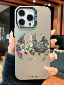 THE POWERPUFF GIRLS X SHEIN IPC Bat 80周年创意卡通联名高端手机壳，简约黑色大孔防摔时尚设计，万圣节和圣诞节节日礼物，兼容 17/16/14/13/12/11和Galaxy S25/24/23 - 黑色 - 查看 3