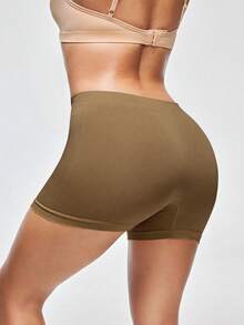 SHAPORA 1pc Women's High Quality, Affordable, Comfortable & Minimalist Solid Color Safety Shorts, 2025 Trending - Army Green - View 2