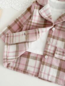 SHEIN New Baby Girls 3 Pieces Set Autumn/Winter, Elegant School Style Princess Dress Outfit - Pastel - View 5