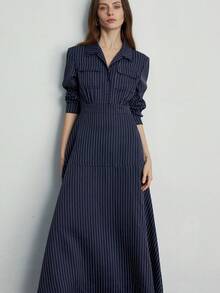 Aveloria Modichic Fashionable High-End Commuting Elegant Slimming Striped Dress - Multicolor - View 1