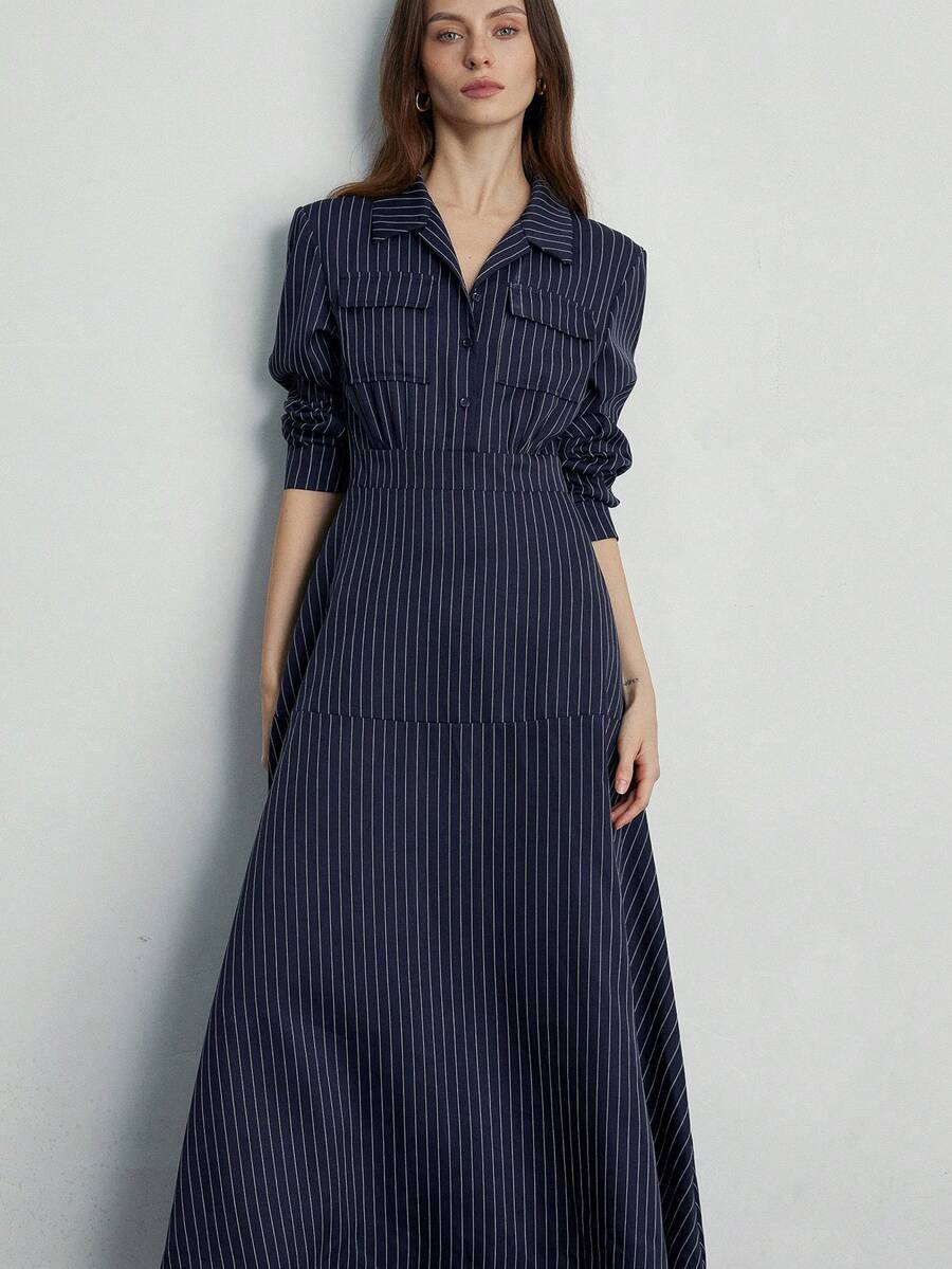 Aveloria Modichic Fashionable High-End Commuting Elegant Slimming Striped Dress - Multicolor - View 1