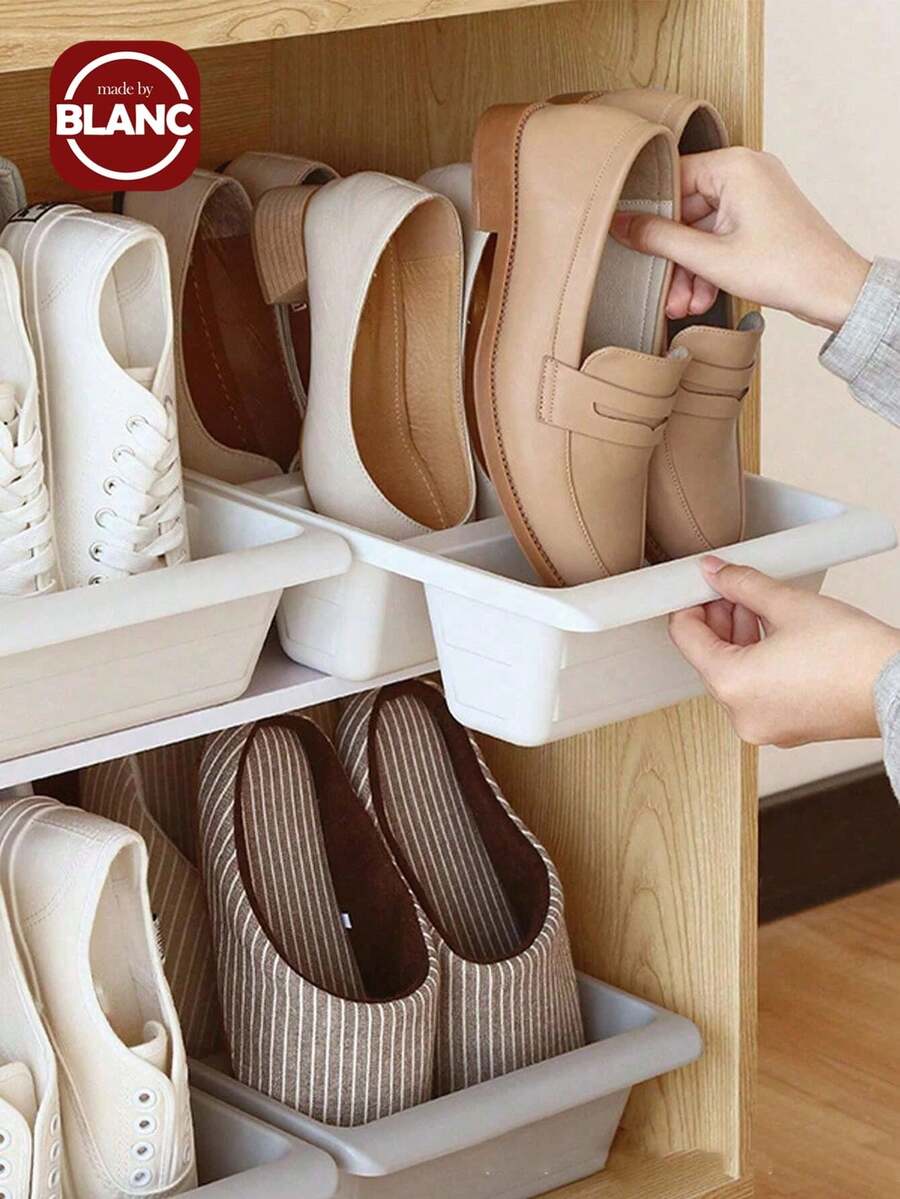 Madebyblanc Random Color 1pc Multifunctional Simple Living Room Shoe Rack, Vertical Storage Shoe Stretcher Dustproof Organizer