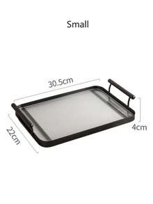 Bandeja acrílica con asas, de forma rectangular, adecuada para fiestas, cocina, mesa de café, cocina, plato de cena, comedor y bar, cubiertos. - Multicolor - Ver 19