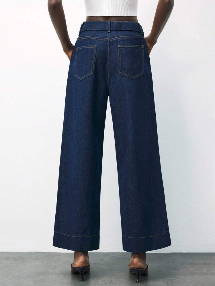 SHEIN Maija レディース カジュアル ルーズフィット ストレートレッグジーンズ