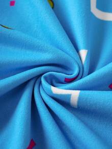 Nick 90s | SHEIN 小男孩卡通人物图案蓝色可爱休闲舒适长袖T恤 - 藍色 - 查看 6