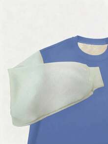 GlowEve Women's Ombre Crew Neck Dropped Shoulder Long Sleeve Casual Loose Sweatshirt - Blue - View 4