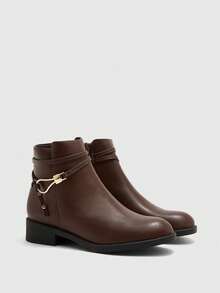 CUCCOO BIZCHIC 女士时尚百搭简约踝靴 - 咖啡棕 - 查看 7