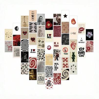 Bộ 50 tấm bưu thiếp nghệ thuật âm nhạc cổ điển, Bộ ảnh ghép retro, Tranh trang trí phòng thẩm mỹ, Bộ áp phích bóng cho tường phòng ngủ, Trang trí nhà cửa, Phòng khách, Văn phòng, Đồ dùng nghệ thuật, Không khung