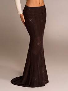 Avantive Fall/Winter/Spring/Christmas/Autumn/Back To School/Country Concert/Concert/Going Out/Birthday/Halloween Costumes/Casual/Y2k/2000s/Y2k Y2k/90S/Sexy/Western Wear Women/Boho/Country/Club/Office /Cocktail/Vintage/Rave Festival/Funny/Classy/Old Money/Streetwear/Vacation/Country Concert/Work /Modest/Spring Break/Bachelorette/Concert/Basic/Women's Party Skirt/Lady's Long Skirt/Lady's Waisted Skirt/Party Skirt/Red Brown Skirt/Shiny Skirt Mermaid Skirt Long Brown Skirt Sequin Maxi Skirt - Coffee Brown - View 1