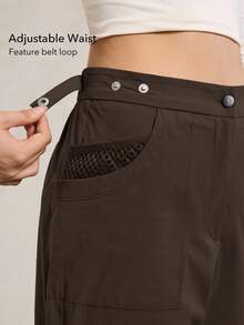 OutZeal 女士防水弹力可调节腰带多口袋户外裤，适合徒步露营，秋冬季穿着 - 棕色 - 查看 4