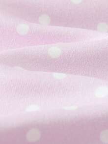 Cozy Pixies 女婴四件套舒适睡衣套装 - 波尔卡圆点、彩虹、心形印花、长袖上衣、松紧腰裤 - 淡紫色 - 查看 3