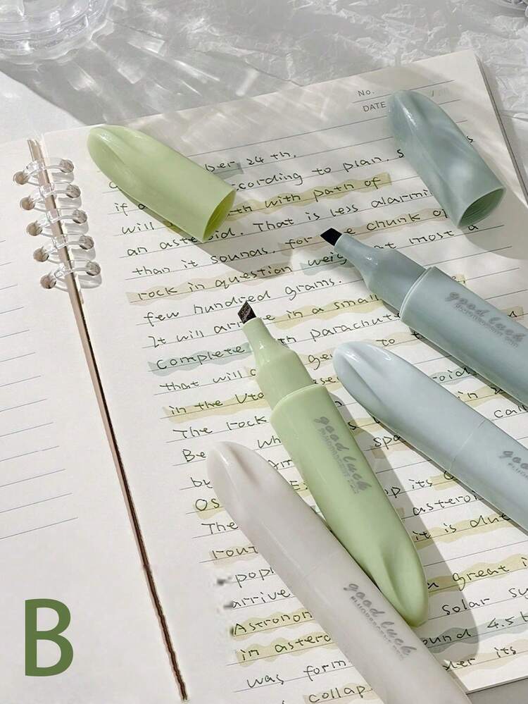 4pcs/12pcs Highlighter Marker Pen, Chisel Tip, Water Based Ink, Quick Dry, No Bleed, Smooth Pen Barrel, Comfortable Grip, Study School Office Christmas Gifts For Friends. - Multicolor - View 13