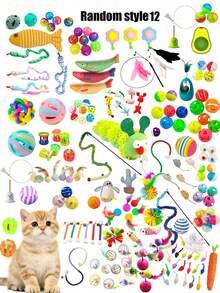 PETSIN 1/3/5/15/20 Must-Have Cat Toys , Cat Bell Ball , Chew Toys , Sisal Ball Toys Cat Wands , Bell Sound Toys , Cat Mice , Cat Toys , Pet Supplies , Birthday Gifts , Pet Toy Sets - Multicolor - View 19