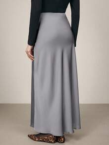 BizChic 2026春夏新款灰色鱼尾半身裙，优雅都市通勤日常百搭浪漫90年代复古风，适合圣诞节、新年、情人节、派对、海滩、毕业典礼、时尚、嘉年华、假日、婚礼宾客、休闲、浪漫等场合。 - 灰色 - 查看 7