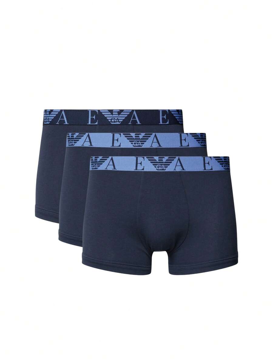 Emporio Armani 3 Pack Men's Boxers - Navy Blue - View 1