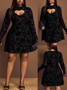 Veslaya 大码秋冬新款音乐节、复活节、圣诞节、生日派对、毕业季、学院风、学生装、日常休闲、百搭、休闲、邮轮旅行、海滩、日光浴、网红、街头风、婚礼宾客波西米亚风、通勤风、早午餐装扮 大码性感连衣裙 黑色连衣裙 适合曲线身材 大码夜店连衣裙 爱心连衣裙 黑色优雅连衣裙 曲线身材 大码性感连衣裙 大码冬季连衣裙 大码哥特式连衣裙 黑色蕾丝连衣裙 - 黑色 - 查看 2