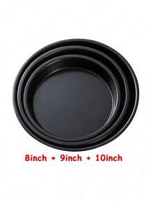 1个/3个/4个 6-10英寸黑色碳钢圆形披萨烤盘 隔热微波炉蛋糕烤盘 饼干托盘 厨房餐厅家用烘焙工具必备 - 彩色 - 查看 17