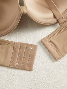 5件装女士休闲纯色可拆卸肩带柔软蝴蝶结罩杯钢圈支撑内衣文胸