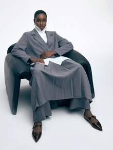 Mnmlis New Autumn Mary Jane Flats With Pointed Toe And Buckle Strap - Black - View 8