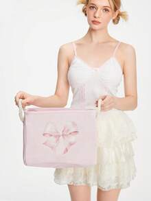 ROMWE Kawaii Cartoon Figure Graphic Large Capacity Laundry Hamper/Basket - Light pink. - View 6