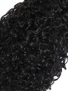 自然黑色卷曲波浪人发束 1 束 100% 真人发双层缝制接发片，女士适用 - Natural Black - 查看 6