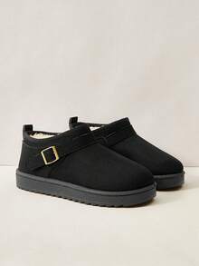 Cuccoo Women's Buckle Design Daily Wear Winter Warm Snow Boots - Black - View 3