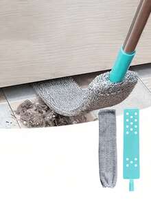 1set, Microfiber Dusting Brush With Extension Rod, Washable Extendable Dust Duster, Retractable Crevice Dust Cleaner, Dry Wet Dual-Use Cleaning Brush, Multipurpose Dust Removal Brush, Suitable For Sofa Bed And Furniture Bottom, Cleaning Supplies (Due To Different Batches, The Design And Color Of The Handle Plastic Parts May Vary. We Apologize For Any Inconvenience Caused.) - Blue - View 14