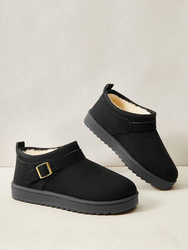 Cuccoo Women's Buckle Design Daily Wear Winter Warm Snow Boots