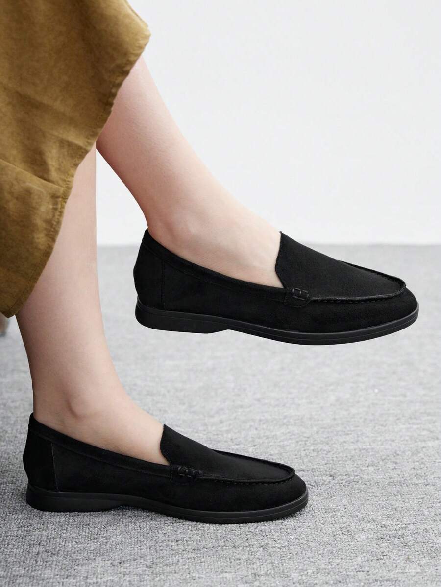 CUCCOO BIZCHIC Women's Casual Solid Color Comfortable Flats For Christmas Spring Shoes - Black - View 1