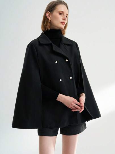 INAWLY 女士优雅纯色斗篷袖外套，秋冬款