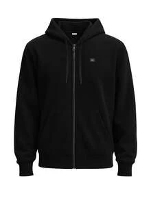 Calvin Klein Label Men's Full Zip Hoodies Black - Black - View 4