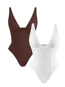 SHAPORA Bộ đồ liền thân tối giản thoải mái 2 món dành cho nữ - Nhiều màu - Xem 3