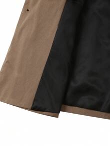 Manfinity Mode 男士纯色单排扣休闲通勤西装外套，秋季款 - 卡其色 - 查看 6