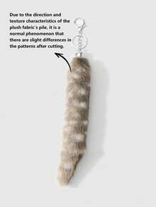 ROMWE Goth 1 móc khóa đuôi cáo giả sọc nâu thời trang phong cách cổ điển thanh lịch và dễ thương, phụ kiện dành cho nữ, thích hợp sử dụng hàng ngày và làm quà tặng - Nhiều màu - 4 - Xem 7