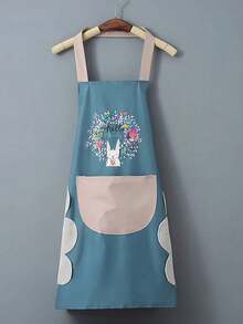 Women's Kitchen Apron With Hand Towel Pocket, Large Pocket, Waterproof, Suitable For Cooking & Baking - Multicolor - View 5