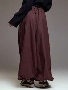 MUSERA Pantalones con ajuste de pierna extremo, acampanado, con dobladillo elástico fruncido. Cómodos, lindos y elegantes para explorar al aire libre en primavera, verano e invierno. - Café integral - Ver 4