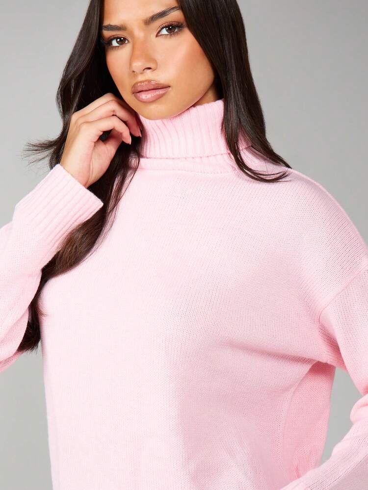 MISSGUIDED High Neck Oversized Cable Knit Sweater Winter Ribbed Pullover Turtleneck Long Sleeve Cozy Jumper Fall Fashion